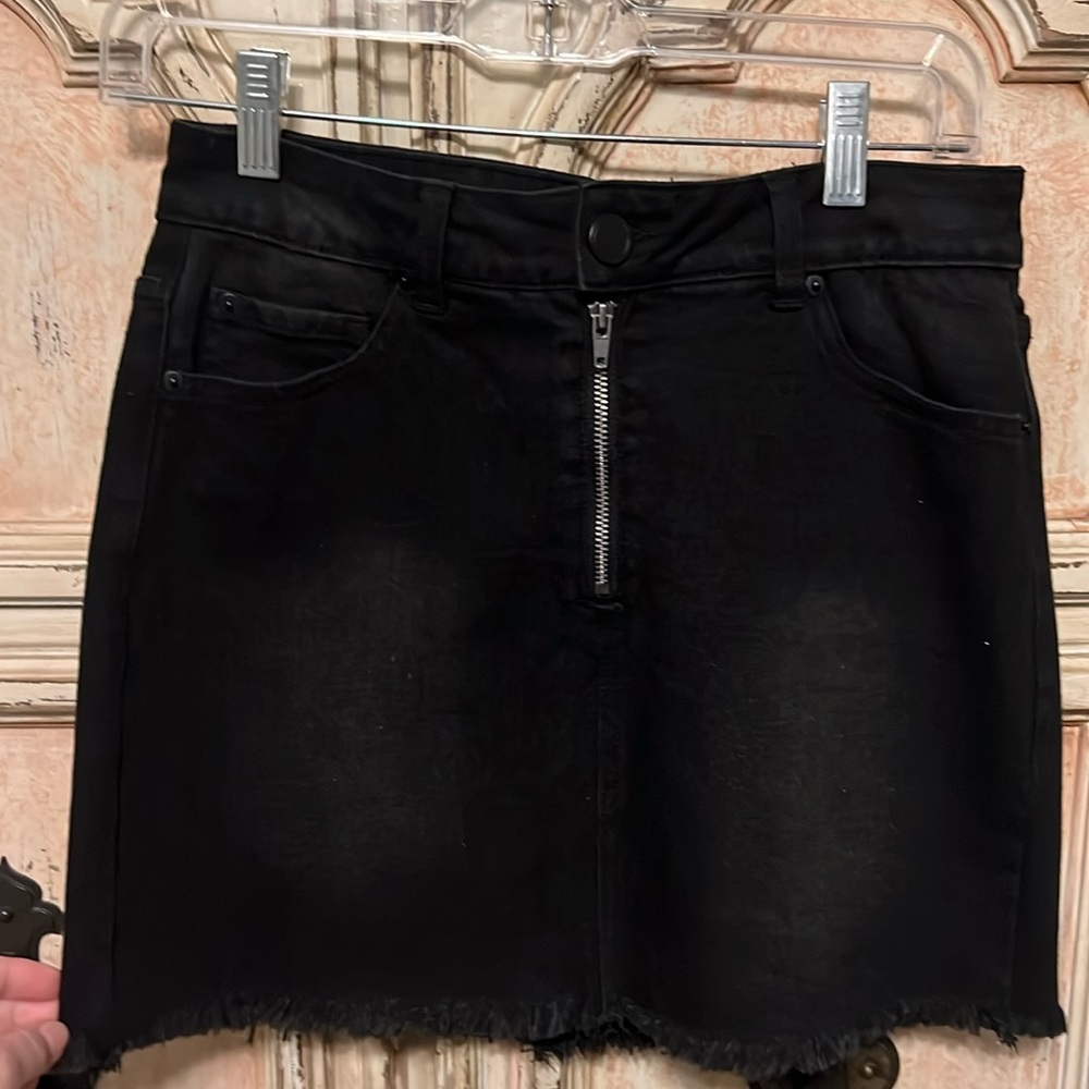 GB Black Denim Skirt